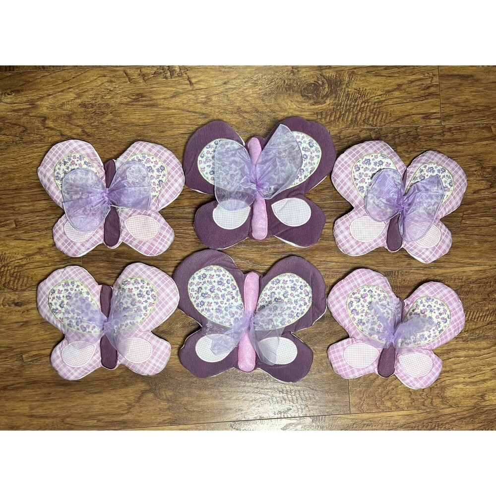 Cocalo Sugar Plum Butterfly Wall Hanging Purple Pink Flower Decor Baby Nursery 6